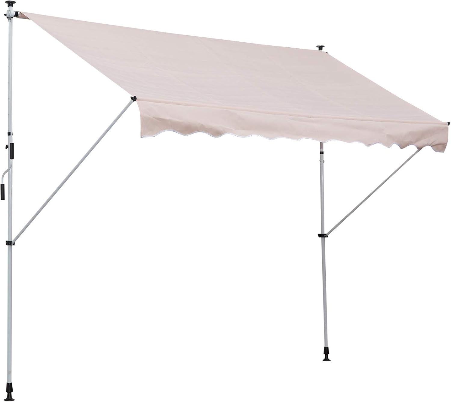 Outsunny Balcony 3 x 1.5m Manual Adjustable Awning DIY Patio Clamp