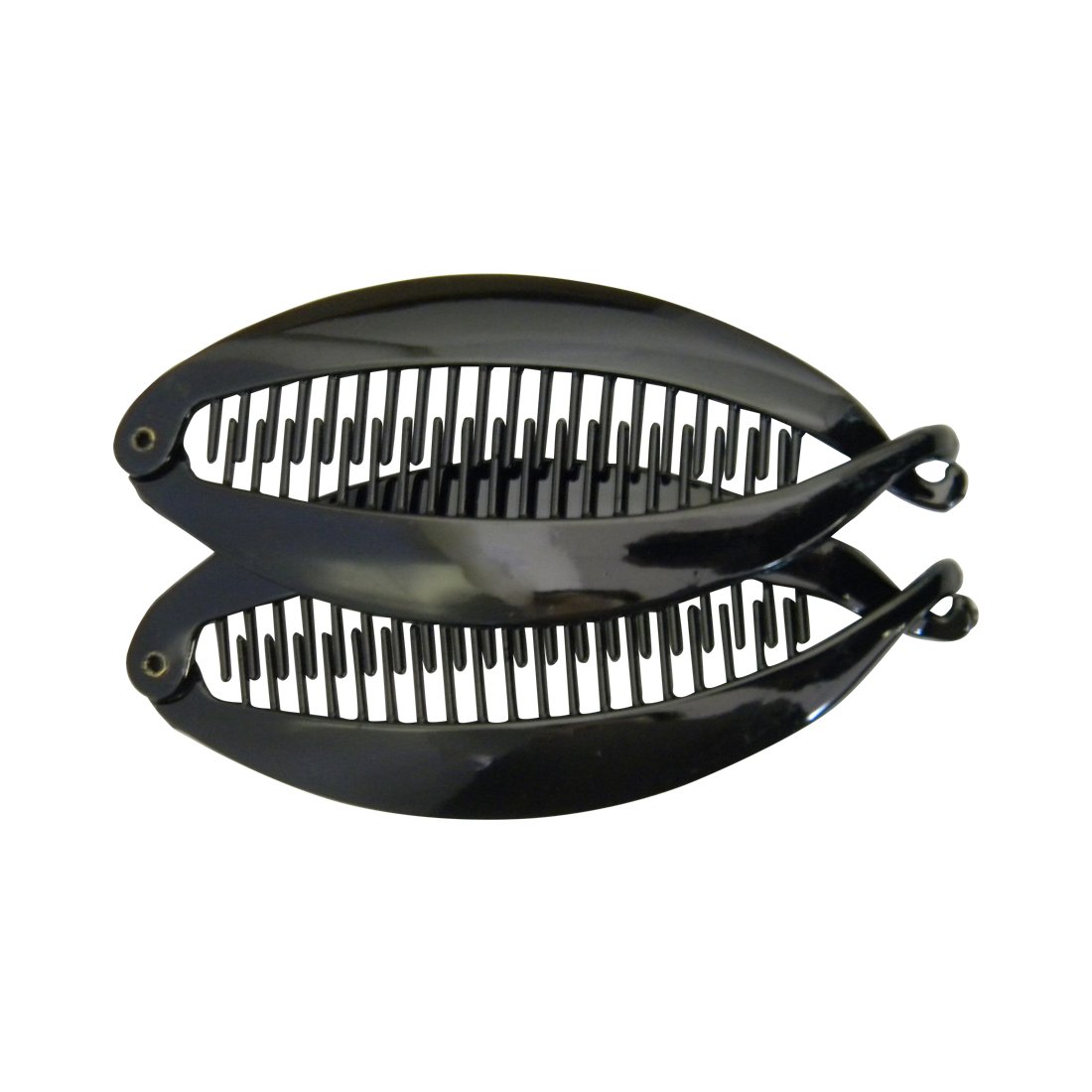 Set of Two Black 5 Inch Banana Clip Hair Clincher Rounded