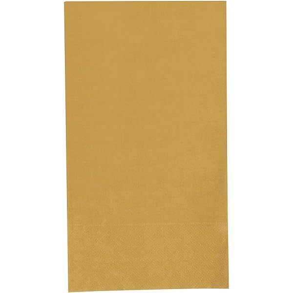 Caspari Zebra Gold Gästehandtuch-Servietten – 15 Stück, Dreilagig, FSC-zertifiziert