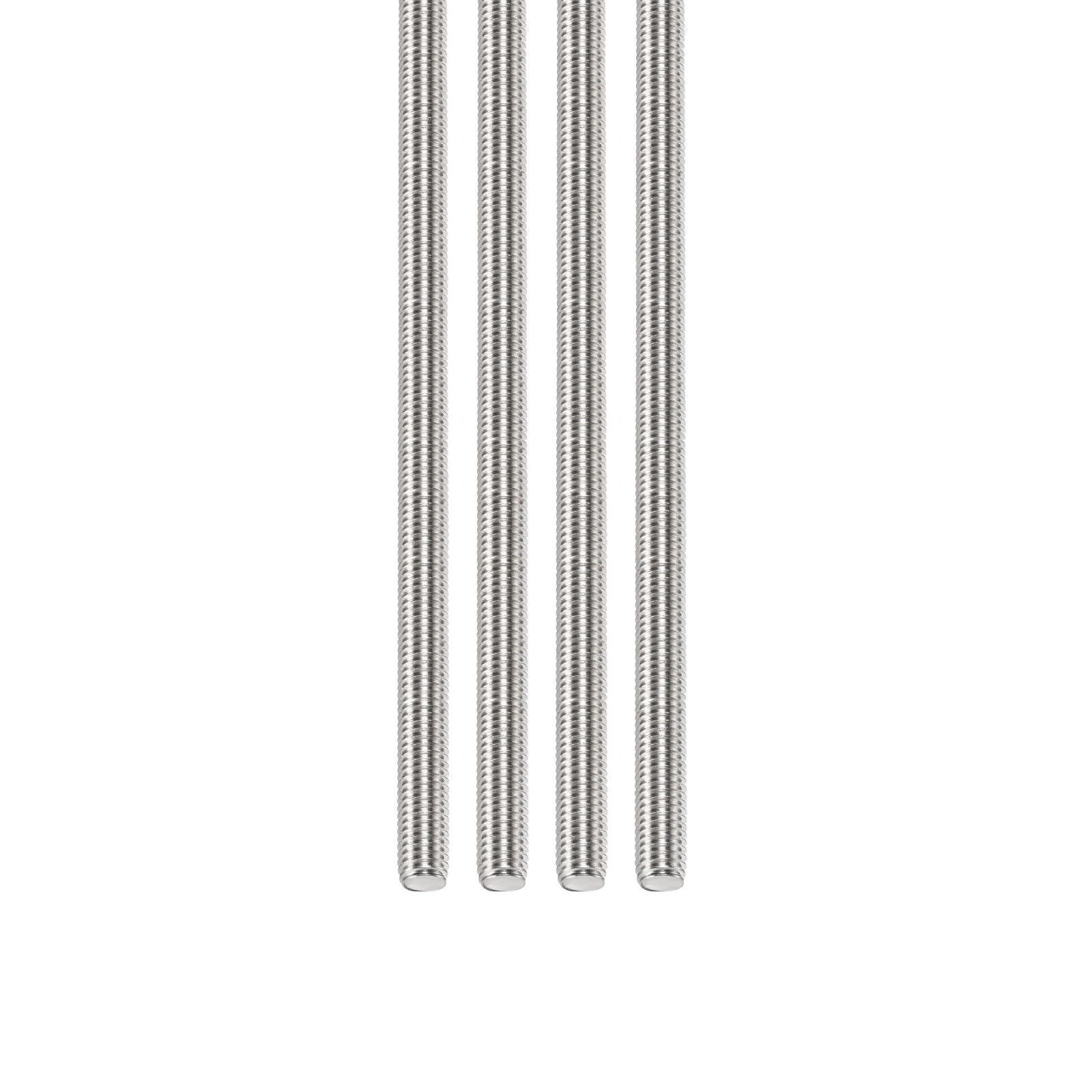 DTGN M6x1x250mm(DxPxL) Fully Threaded Rod - 4Pack - Good for Machinery - 304 Stainless Steel Right Hand Thread Rods Bar Studs - Silver