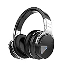 COWIN E7 Wireless Bluetooth Headphones with Microphone Hi-Fi Deep Bass Wireless Headphones Over Ear, Comfortable Protein Earpads, 30 Hours Playtime for Travel Work TV Computer - Black