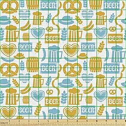 Lunarable Oktoberfest Fabric by The Yard, Beer