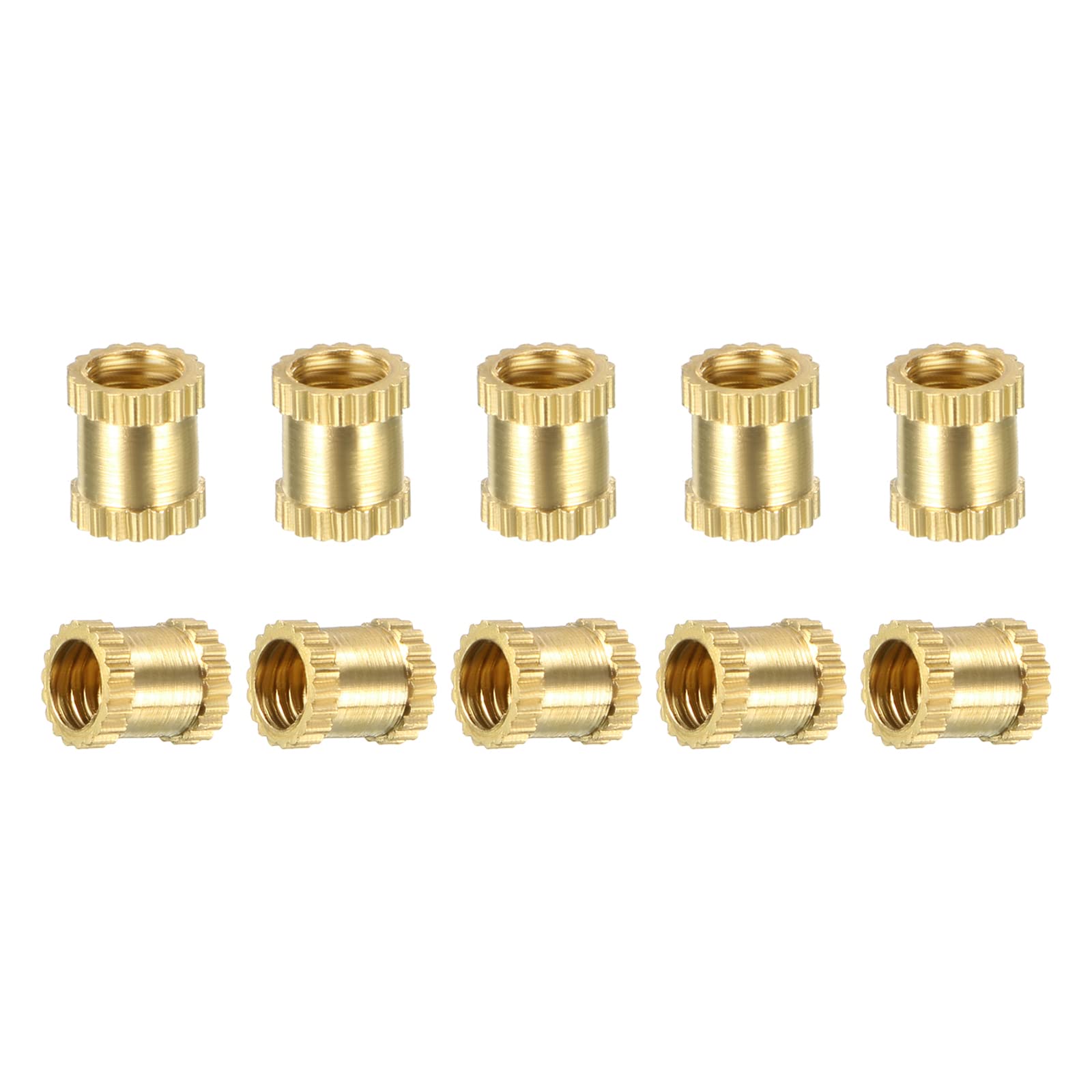 DTGN M3x5x4mm(IDxLxOD) Knurled Insert Nuts - 100 Pack - Good for Plastic Shells - Brass Female Thread Heat Set Inserts Embedment Nut