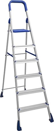 Flipzon Heavy Folding 6 Steps Maple Aluminium Ladder