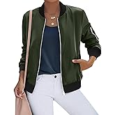 Magritta Women's Bomber Jacket Casual Coat Zip Up Outerwear Windbreaker Fall Jackets for Women Trendy