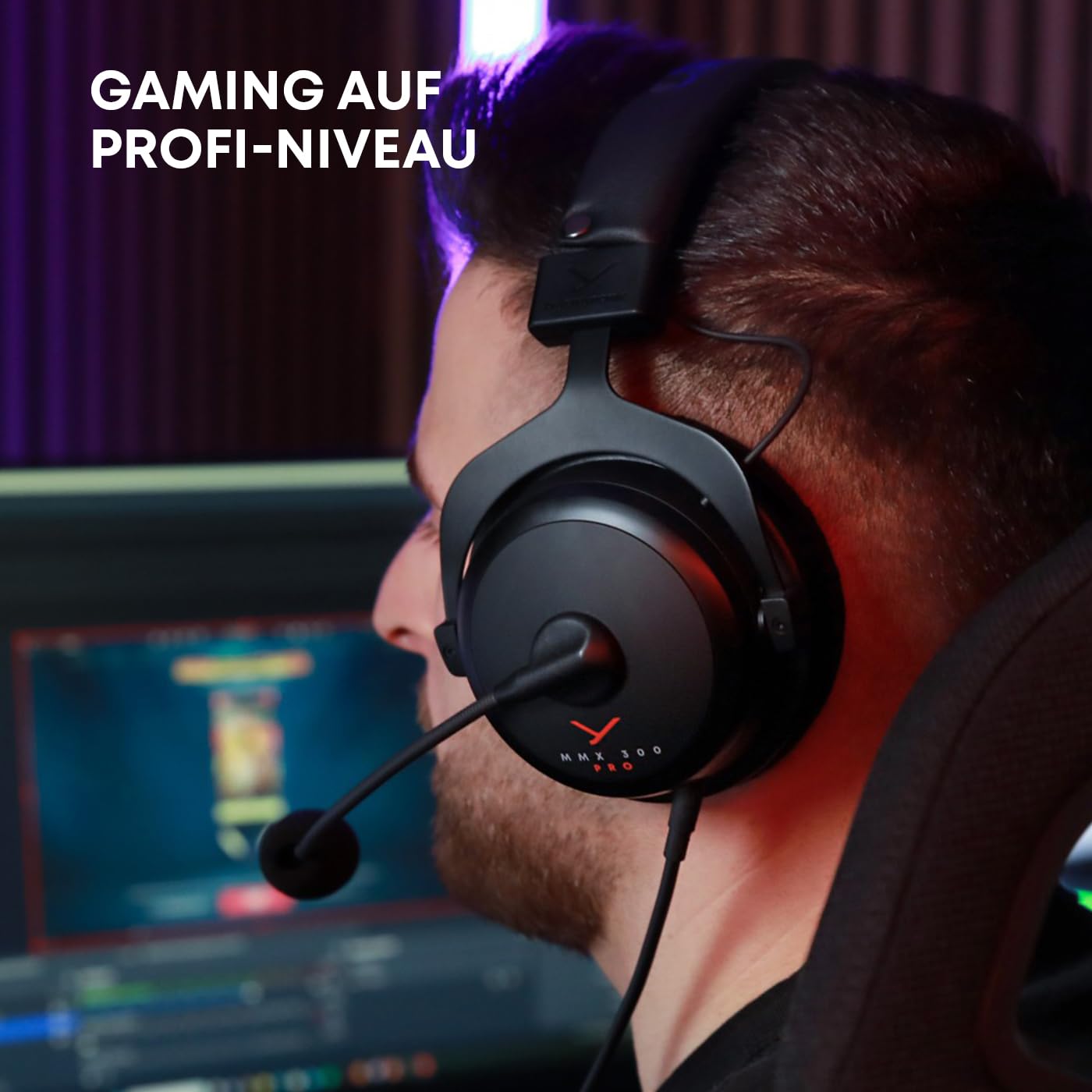 beyerdynamic MMX 300 PRO Gaming-Headset mit STELLAR.45-Treiber und Kondensatormikrofon, kabelgebundenes Gaming-Headset 3