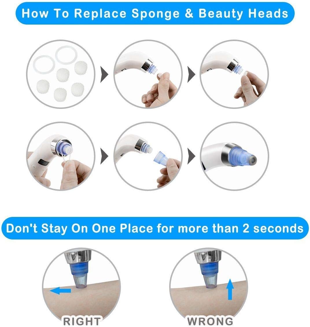 Blackhead Remover Pore Vacuum Facial Blemish Cleaner Electric Acne Comedone Extractor Tool with USB Rechargeable Blackhead Remover LED Display W/4 Suction Heads