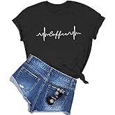 YITAN Women Coffee Graphic Cute T Shirts Funny Ideas