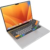 JCPal MacOS Shortcut Guide Keyboard Cover for MacBook Pro/Air/Neo | Ultra-thin, Color-Coded Hotkeys, Washable, US Layout; Fits MacBook Pro 14 &amp; 16 inch M1-M5, Air 13 &amp; 15 inch M2-M5 &amp; Neo