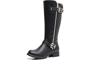GLOBALWIN Women's Quilted Knee-High Fashion Dressy Riding Boots