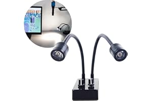 UPWTKIM Spotlight Microscope Light Source, USB Desk Mini LED Dual Gooseneck Lights Illuminator for Stereo Microscope Camera Industrial Video Zoom C Mount Lens for Repair Soldering PCB Lab
