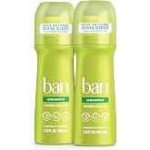 Ban Invisible Roll-On Antiperspirant Deodorant, Unscented, 3.5 oz, 2pk | 24-Hour Sweat and Odor Protection, No White Residue, Unscented, For Women and Men, Sensitive Skin-Friendly, 2-Pack Value