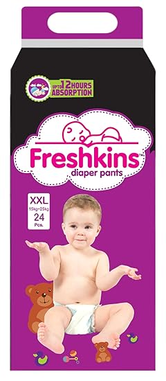 Freshkins Baby Diaper Pants, XXL, 24 Unit