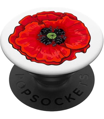 Cute Colorful Red Daisy Margarita Flower Floral White Base PopSockets Swappable PopGrip