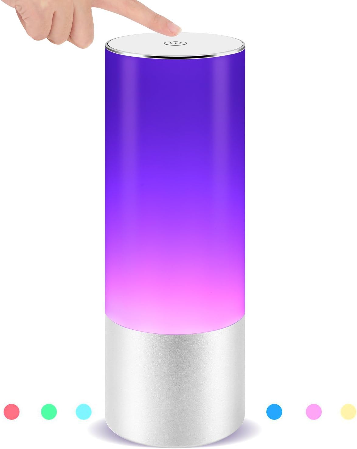 USB Rechargeable LED Bedside Lamp, 10 Brightness Warm White Color & RGB