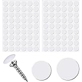 Self-Adhesive Screw Hole Stickers, 2 Sheets White Round Self-Adhesive Screw Stickers Anti Scratch Sealing Stickers Chair Leg 