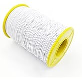 Amaney 500m 0.5mm White Elastic Cord Beading Threads Stretch String Fabric Crafting Cords for Jewelry Making