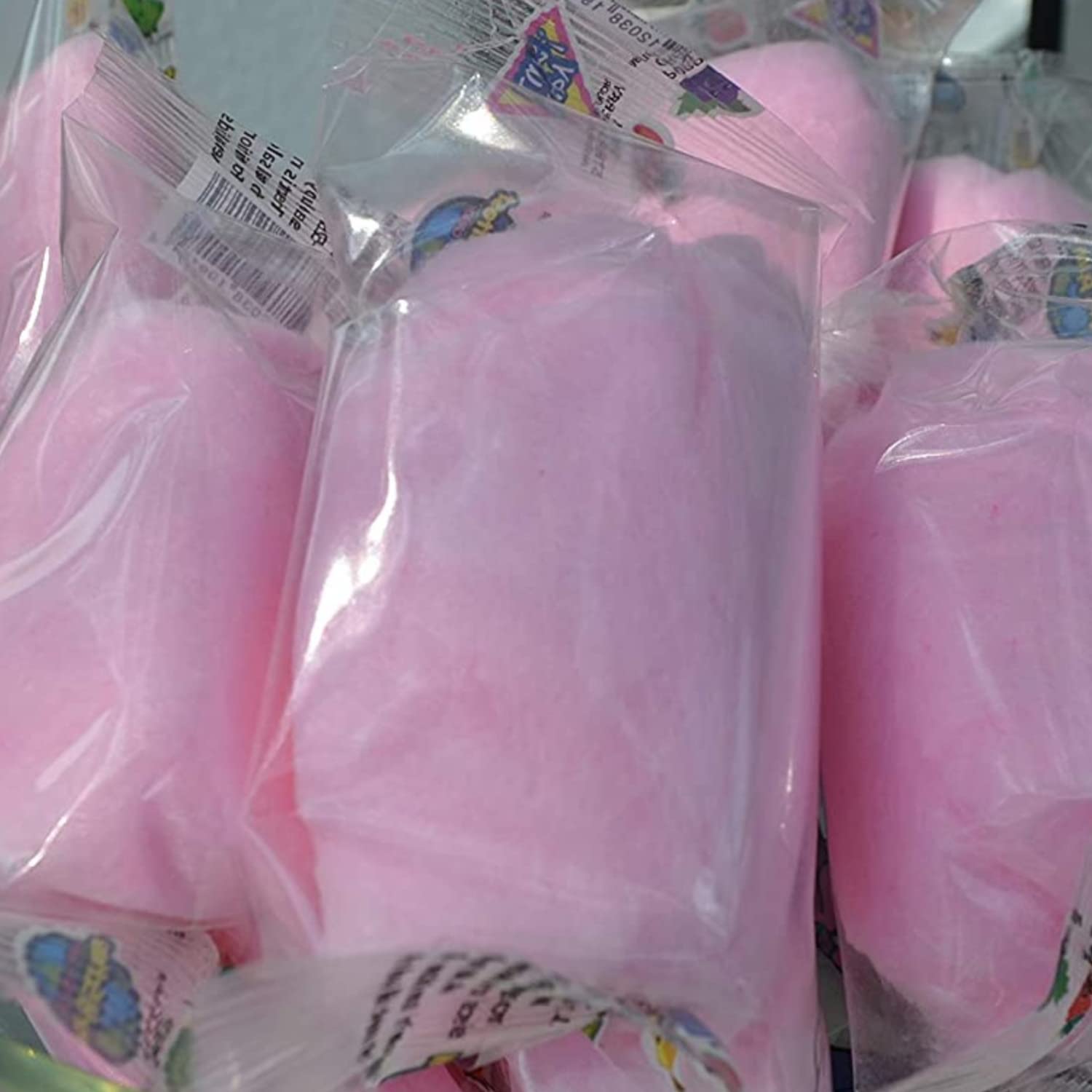 Photo 1 of EXP 10/10/2025 Lupy Lups! Cotton Candy Party Pack – Individually Wrapped Small bags, 0.5 oz Each – Perfect for Stockings, Treats, Party Favors, Buffet Tables, and Piñatas - Strawberry, Pack of 120