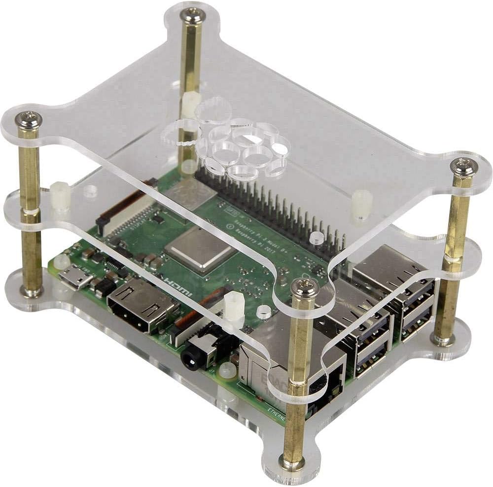 Raspberry Pi Caja Acrylvidrioclaro RB-Case+13, 2 B, 3 B, 3 B+, B+: Amazon.es: Electrónica