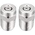 uxcell Pressure Washer Nozzle, 1/4NPT Thread Spray Tip, 2 Pcs (0 Degree, 1.2mm Orifice Diameter)