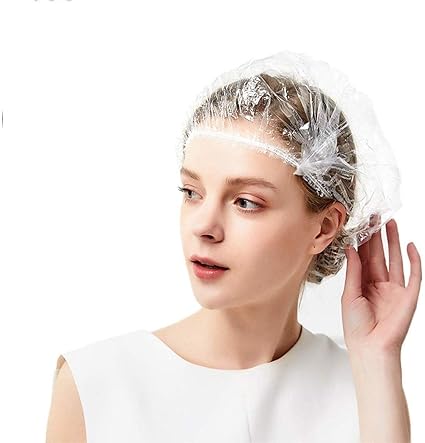 NUVO MEDSURG Disposable Shower Cap - 200 Pcs (Transparent Color)