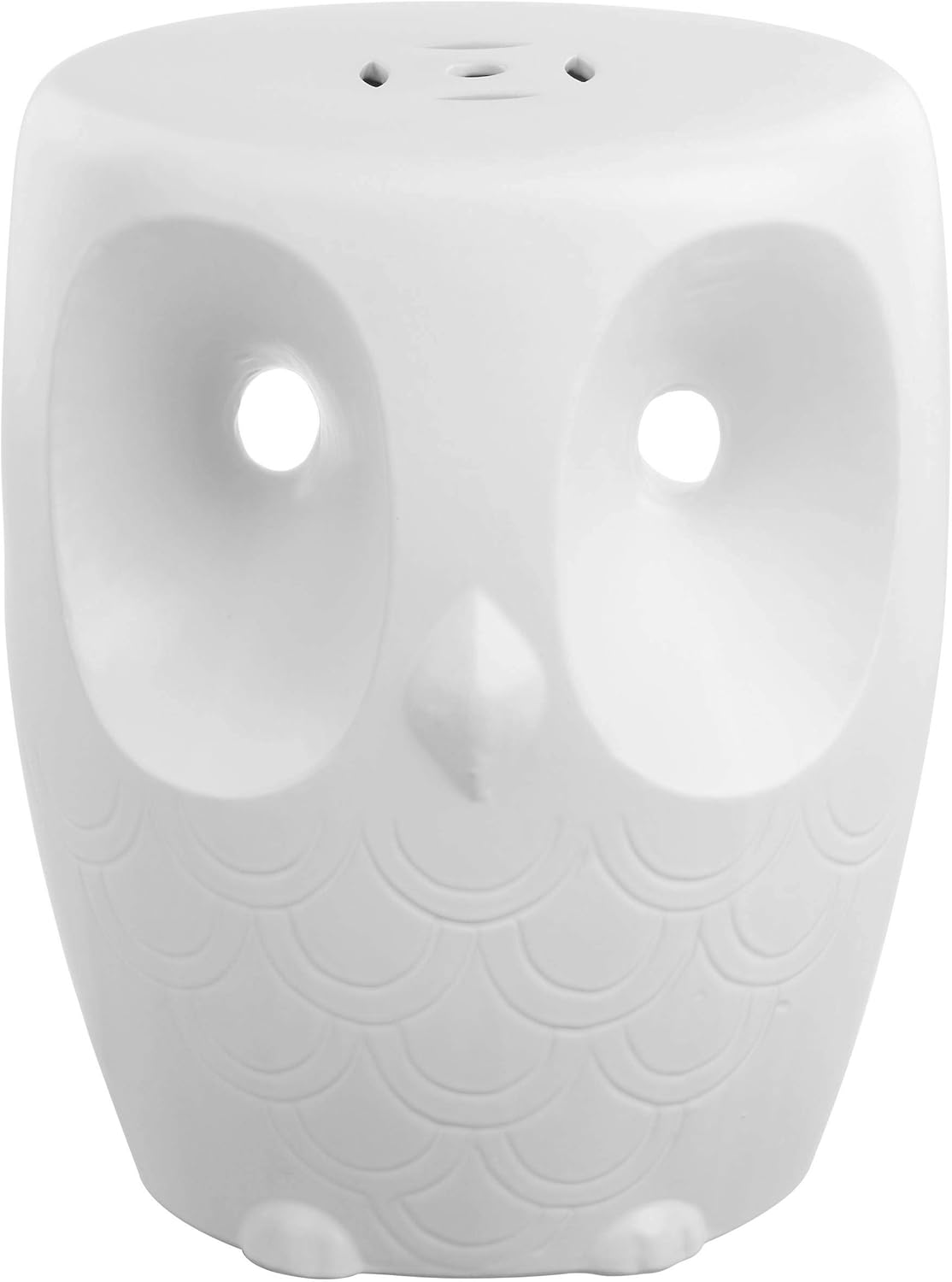Safavieh ACS4567A Owl Ceramic Decorative Garden Stool, White: Garden & Outdoor