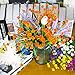 Artificial Fake Flowers, 4 Bundles Outdoor UV Resistant Greenery Shrubs Plants Indoor Outside Hanging Planter Home Garden Décor（Orange）
