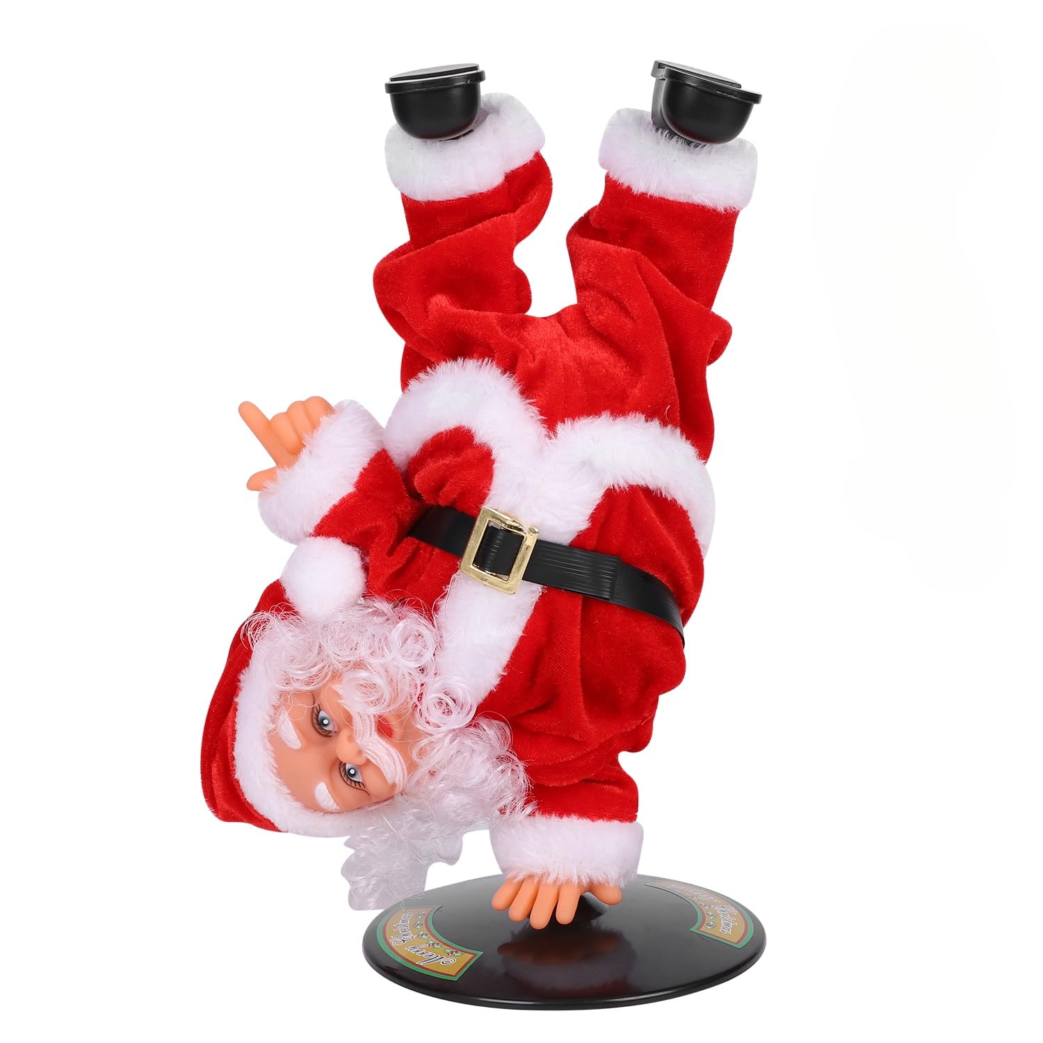 XGOPTS Electric Singing Dancing Santa Claus Handstand Rotating Christmas Santa Doll Novelty Funny Electric Musical Santa Claus Toy Christmas Father Decor for Table Desk Fireplace Christmas Ornaments