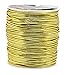 Mandala Crafts 1.5mm Light Gold Metallic Elastic Cord Tinsel String for Tag Ornament Hanging Gift Wrapping - 109 Yard Stretch Light Gold Rope Metallic Sting for Decorating Hair