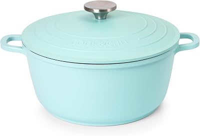 nuovva Casserole Dishes with Lid 4L Teal Non Stick Dutch Oven 24cm