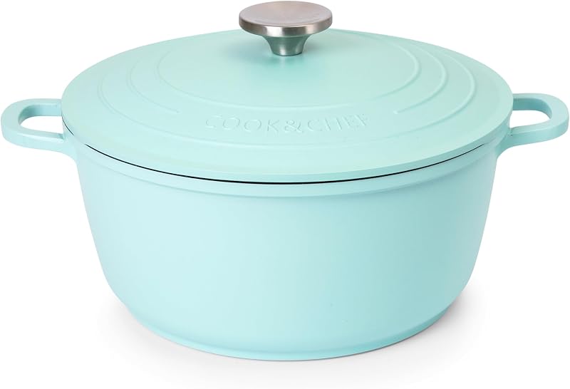 nuovva Casserole Dishes with Lid 4L Teal Non Stick Dutch Oven 24cm