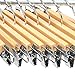 LOHAS Home 10-Pack Natural Finish Wooden Pant Skirt Hangers with 2-Adjustable Anti-Rust Clips