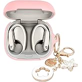 Silicone Case Cover for Powerbeats Pro 2 Earbuds with Stylish Bling Keychain - Compatible with Beats Powerbeats Pro 2 Protective Case for Women, Shockproof & Portable (Pink)