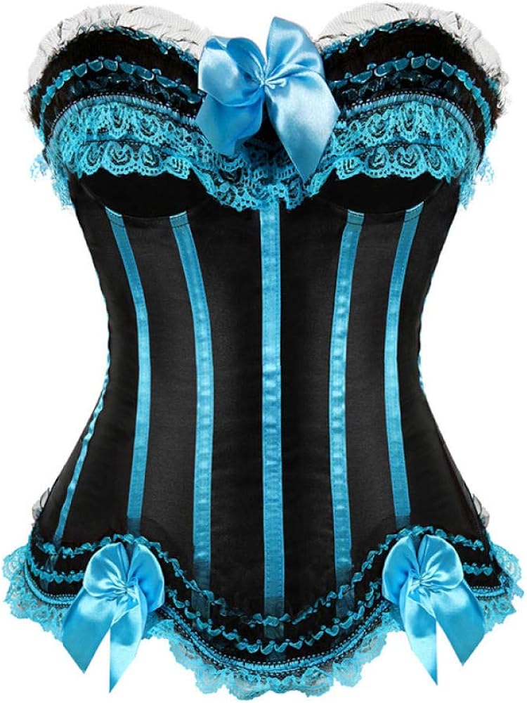 ZWYM sexy Damen Korsett mit Reißverschluss VintageStil Überbrust