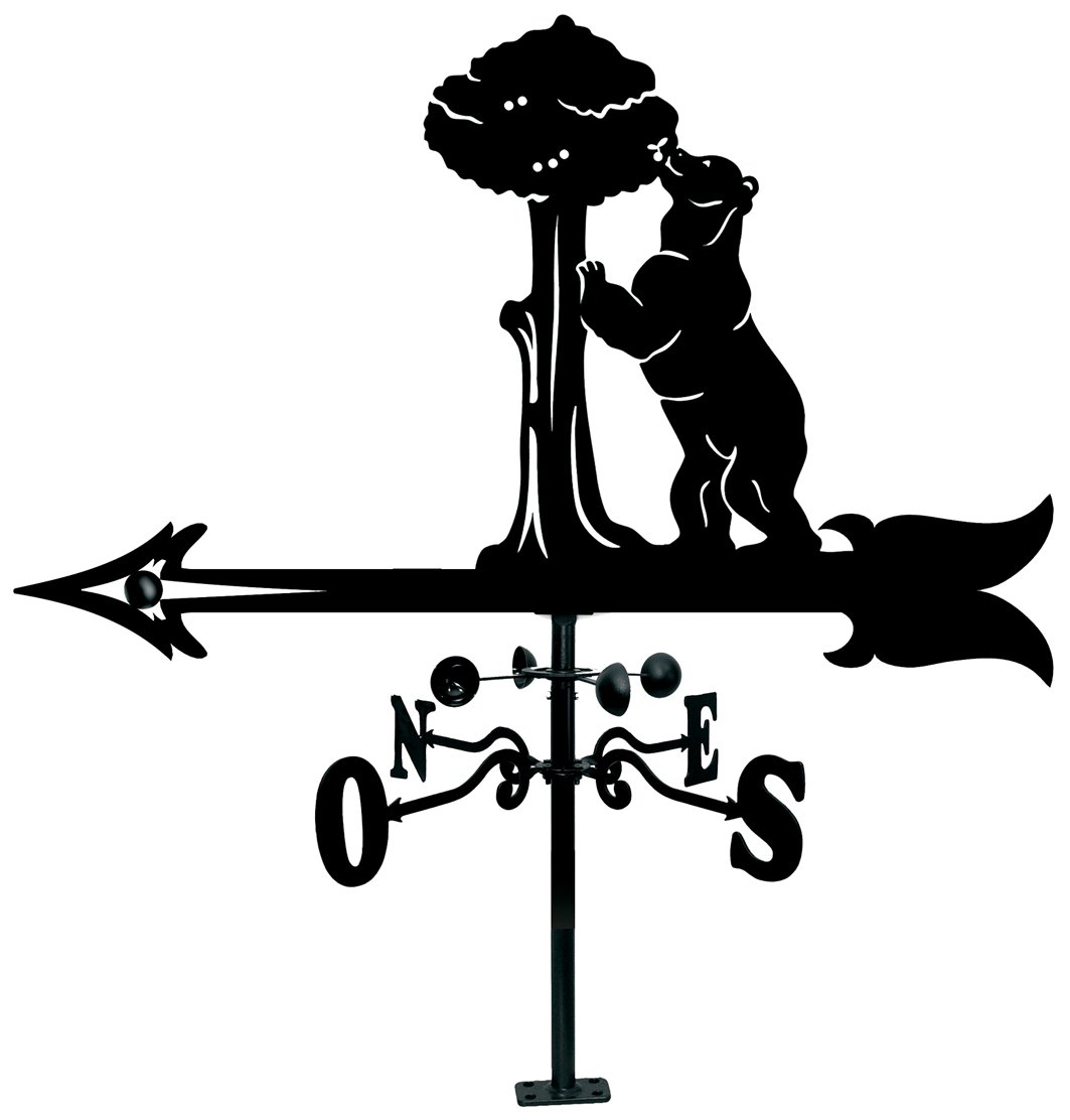 Arthifor Roof Vane with Bear Silhouette and Madridge, Matte Black