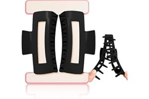 JIRIS Soft Silicone Flexible 2PCS 4.13in Hair Claw Rectangle Bendable Strong Hold Cozy Hair Claw Clips for Thin Thick Hair(Bl