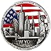 Cirlce US Flag New York Souvenir Metal Fridge Magnet Brooklyn Bridge NYC Statue of Liberty NY Empire State Building NY Skyline Metal Magnet