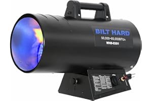 BILT HARD 85,000 BTU Forced Air Propane Heater, Adjustable Portable Liquid Propane Torpedo Heater for Garage, Jobsite and Construction Sites, CSA Listed
