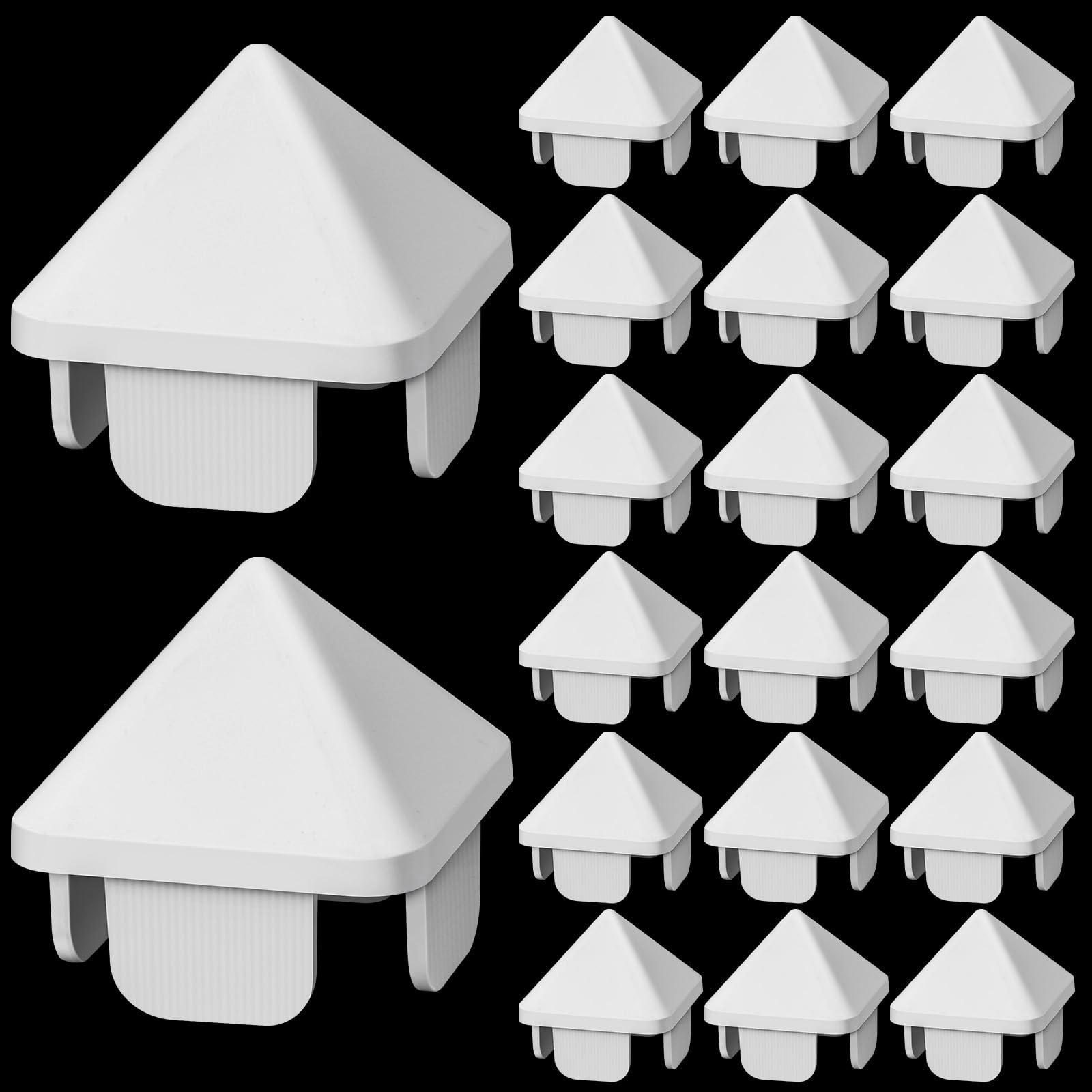 Photo 1 of Sasylvia 20 Pcs 1.5 x 1.5 (1.39 x 1.39 Internal Dimension) White Vinyl Picket Fence Caps Outdoor White Vinyl Caps Vinyl Fence Post Caps for Garden Fencing Protect from Harmful Water Debris Part Square