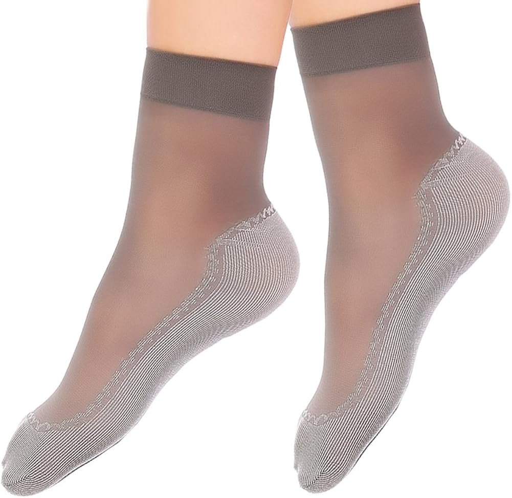 5 Pairs of Nylon Socks Women's Silk Stockings Ultra Thin Transparent