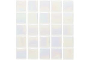 URBN.DESIGN URBN Contemporary Pearl White Iridescent Glass Mosaic Tile for Indoor and Outdoor - Sample Tile (4-1/3 inches x 4-1/3 inches, 0.13 SQ FT)