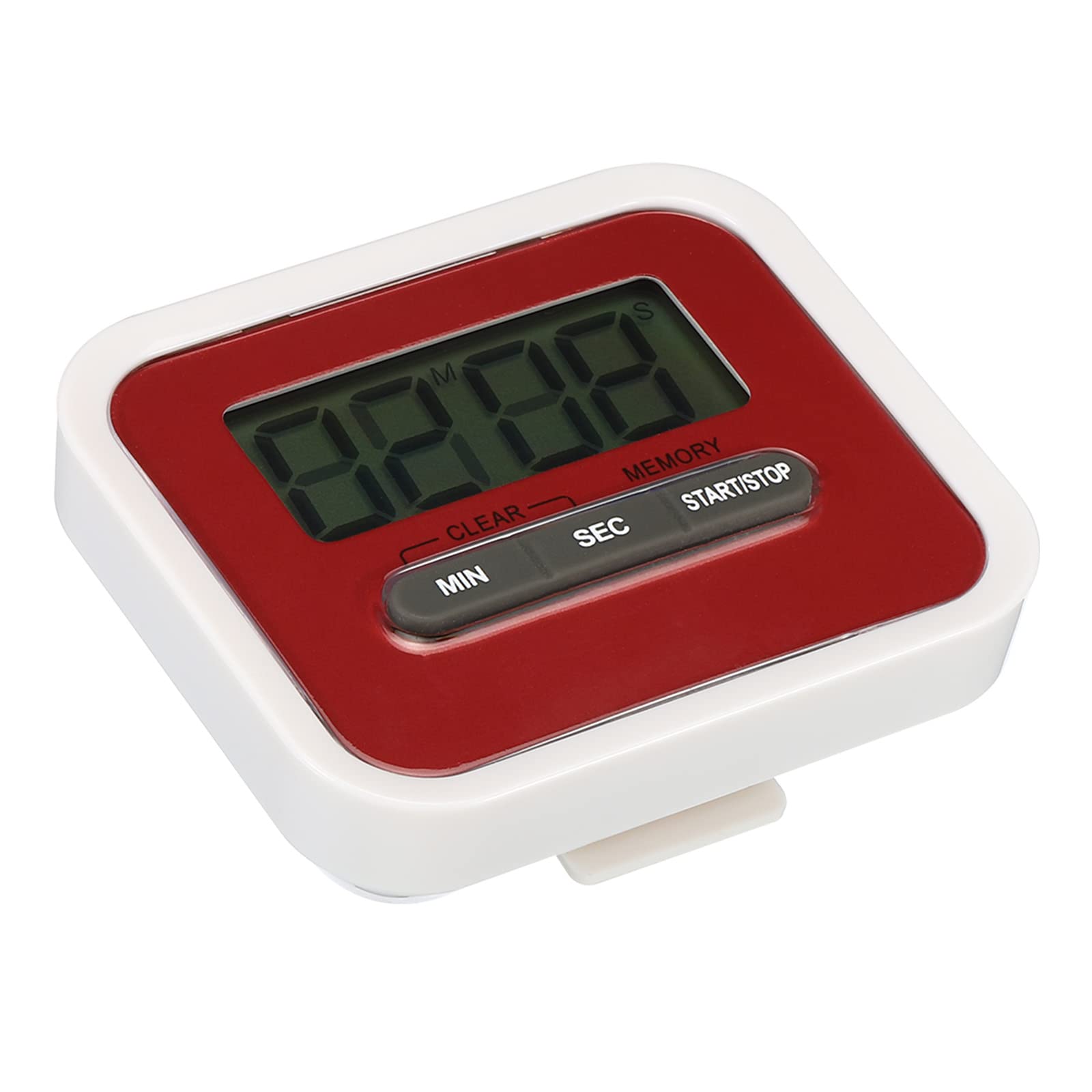 PATIKIL Digital Timer, Small Count Down/UP Clock with Magnetic, Big LCD Display Loud Sounds Minute Second Kitchen Timer for Games, Cooking, Red