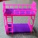 Blackzone Cartoon Plastic Bunk Bed Furniture Kids Toy Accessories for Barbie Dolls House