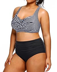 Tempt Me Women Plus Size High Waisted Bikini Set