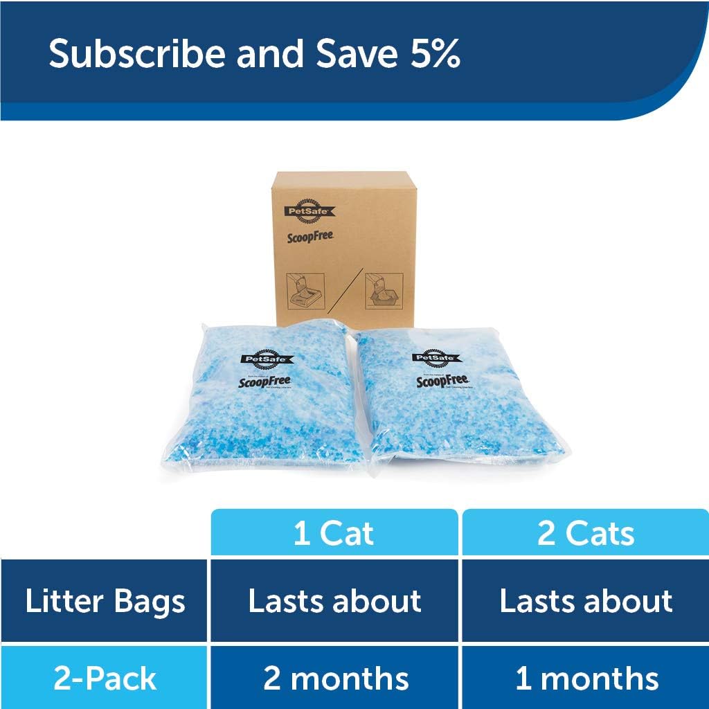 PetSafe ScoopFree Premium Blue Non Clumping Crystal Cat Litter, 2-Pack : Pet Supplies