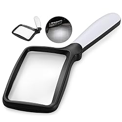 Magnifying Glass with Light, Folding Handheld 3X