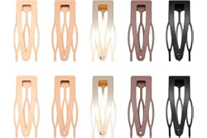 10 Pcs Double Grip Hair Clips, Sightor Metal Snap Hair Clips Hair Barrettes for Women Hair Making Salon Supplies Hair Accessories (Black, Brown, Beige, Khaki, Gold)