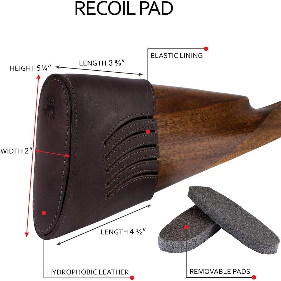 BRONZEDOG Waterproof Genuine Leather Recoil Pad Extendable Stock Shotguns Rifles Slip On Buttstock Cover Hunting Accessories : Sports & Outdoors