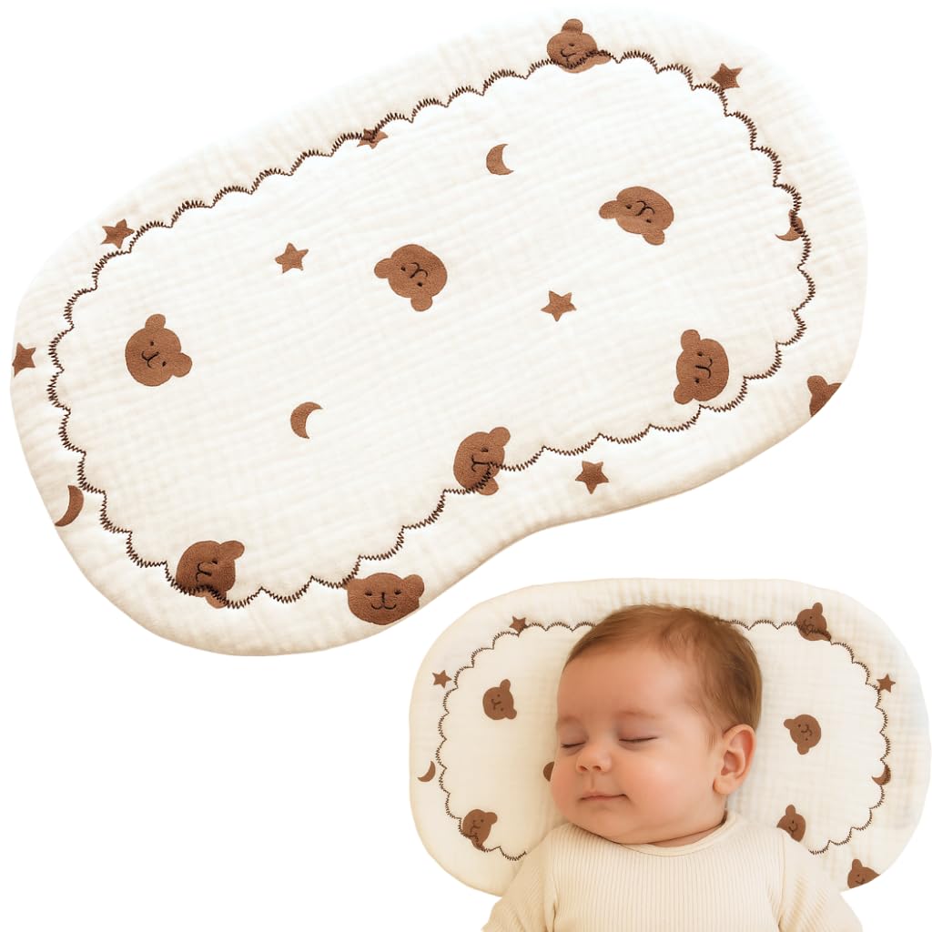 Photo 1 of Jack & Jill & Baby Ultra-Flat Baby Comfort Support Pad 100% Muslin Cotton | Flat, Pad-Like Design | Breathable & Washable (Snuggle Bear)
