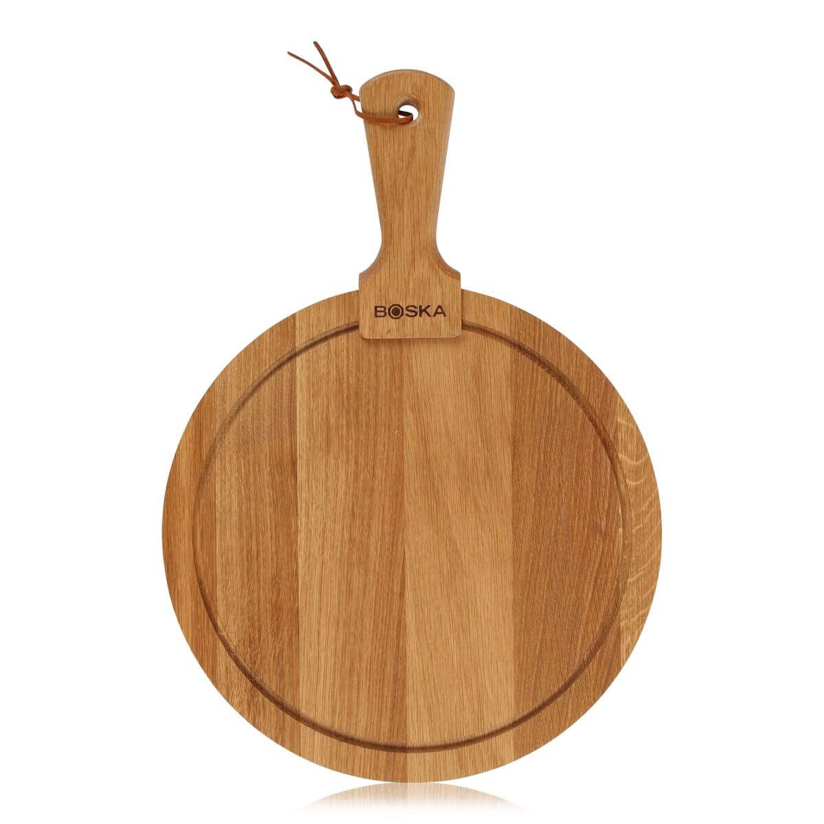BOSKA Cheese Board Friends M - Serving Board - Pizza Tray - Charcuterie Boards - Tapas Board - Premium Oak Wood - Round - 29,5 cm